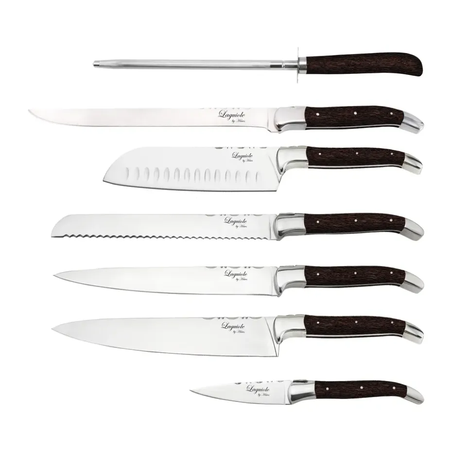 Ensemble de couteaux de chef Laguiole By Hâws 7 pièces, Wengé