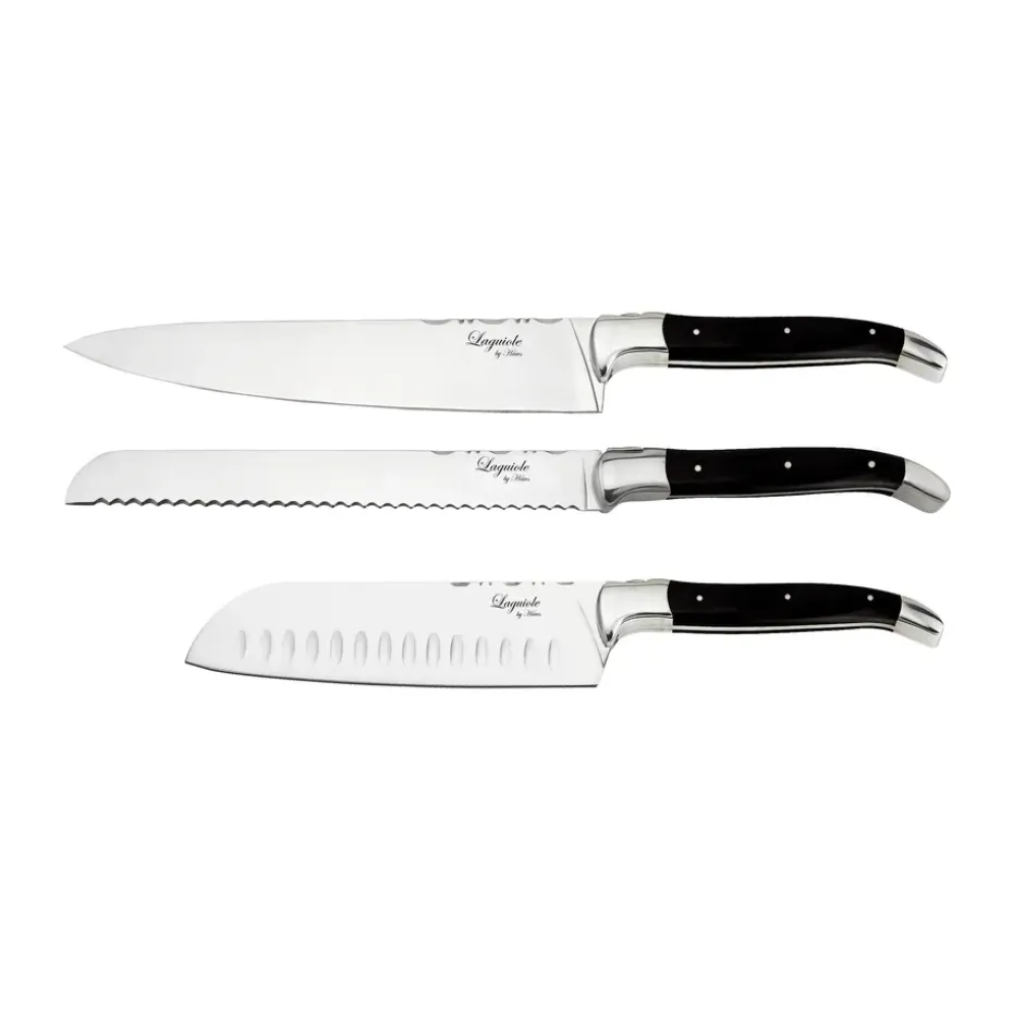 Ensemble de couteaux de chef Laguiole By Hâws 3 pièces, Black Wood