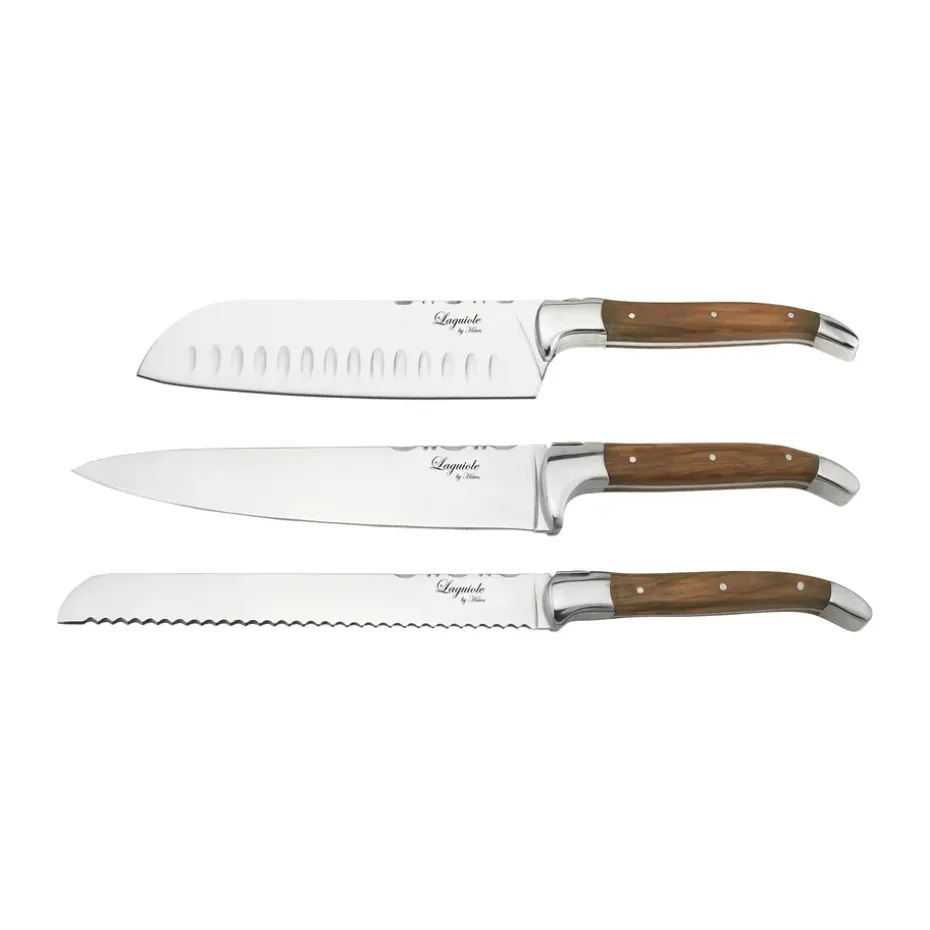 Ensemble de couteaux de chef Laguiole By Hâws 3 pièces, Olive