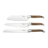 Ensemble de couteaux de chef Laguiole By Hâws avec planche à découper 4 pièces, Olivier-acier inoxydable-bambou