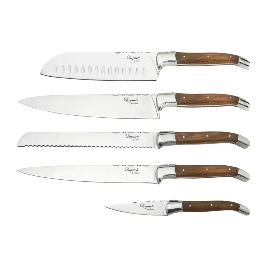 Ensemble de couteaux de chef Laguiole By Hâws 5 pièces, Olive