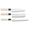 Ensemble de couteaux Satake Houcho nakiri, sashimi & santoku, 3 pièces