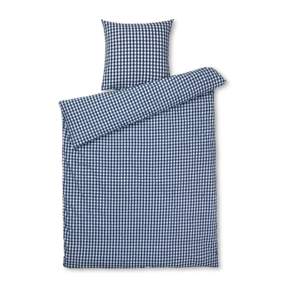 Ensemble de lit Bæk&Bølge 150x210 cm, Bleu foncé-blanc