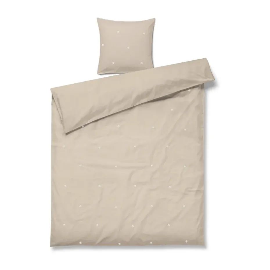 Ensemble de lit Daisy 150x210 cm, Sable-blanc