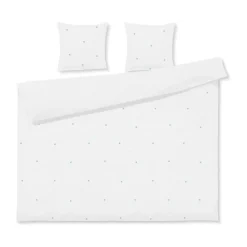 Ensemble de lit Daisy 220x220 cm, Blanc-bleu clair