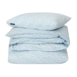 Ensemble de lit Wave Printed Cotton Sateen, White-Blue, 1 örngott