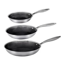 Ensemble de poêles Hâws Santo hybrid coating 3 pièces, Acier inoxydable