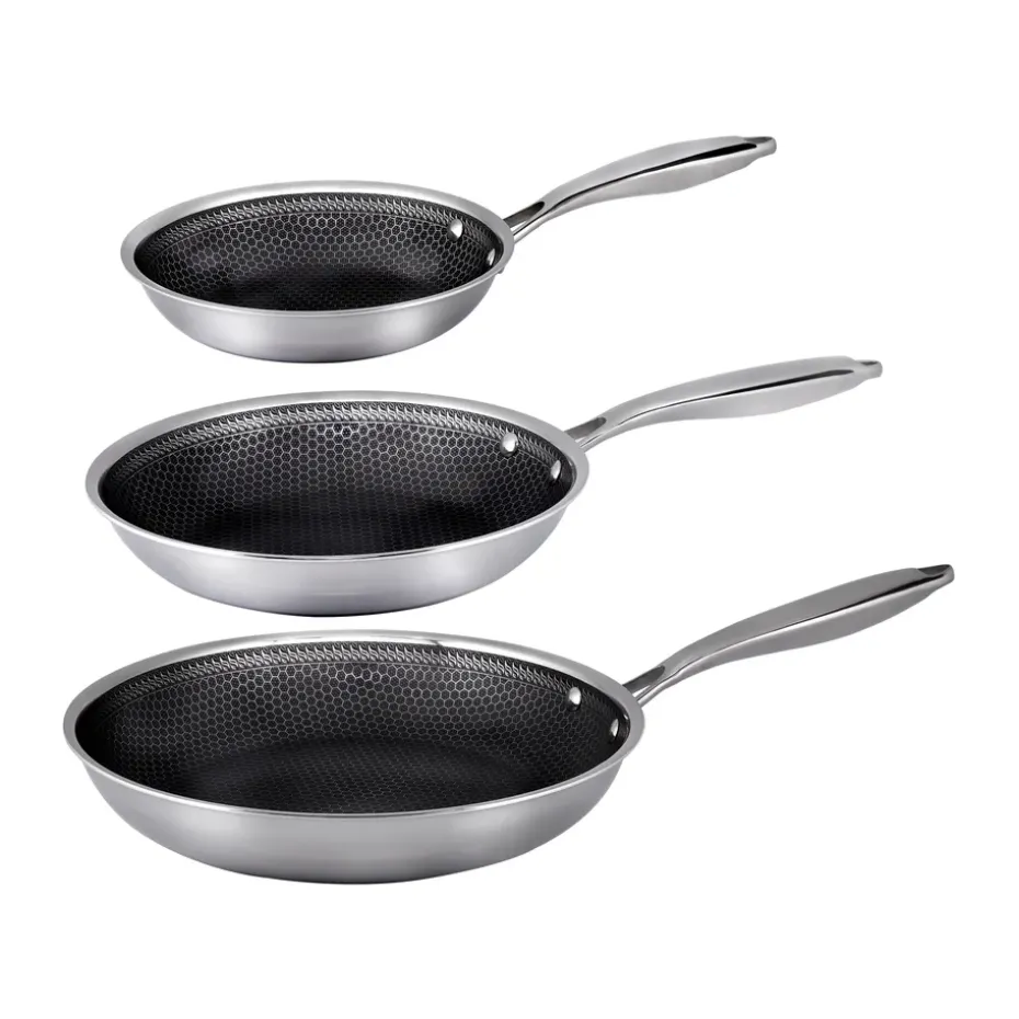 Ensemble de poêles Hâws Santo hybrid coating 3 pièces, Acier inoxydable