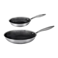 Ensemble de poêles Hâws Santo hybrid coating 2 pièces, Acier inoxydable