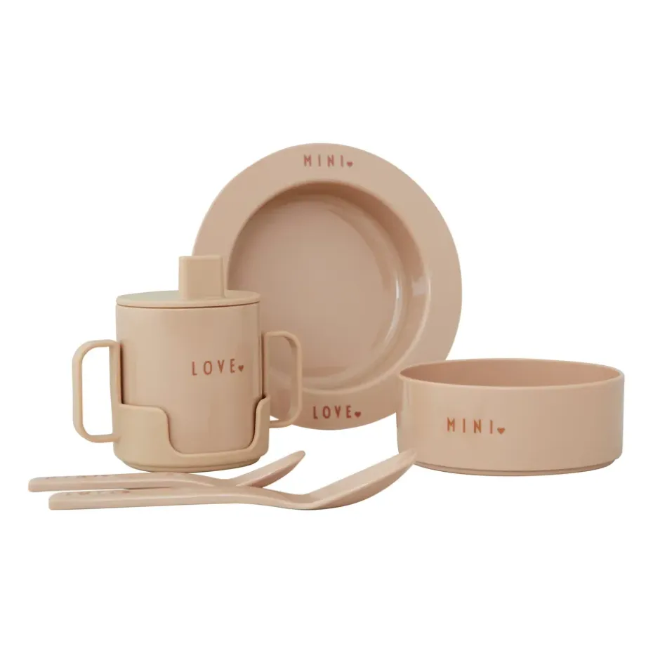 Ensemble de vaisselle mini favori Design Letters, Beige
