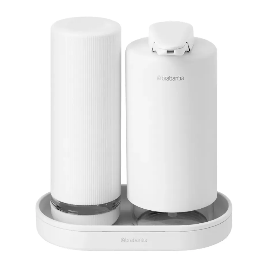 Ensemble pompe à savon et distributeur à liquide vaisselle SinkStyle, Mineral Fresh White