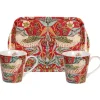 Ensemble tasse et plateau Strawberry Thief, Rouge