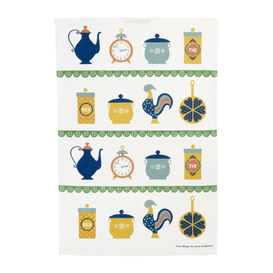 Essuie-vaisselle Time 47x70 cm, Bleu-jaune