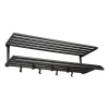 Etagère à chapeaux Tamburin 100cm, Chêne peint noir-noir