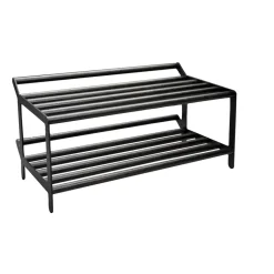 Etagère à chaussures Tamburin 60 cm, Chêne peint noir-noir