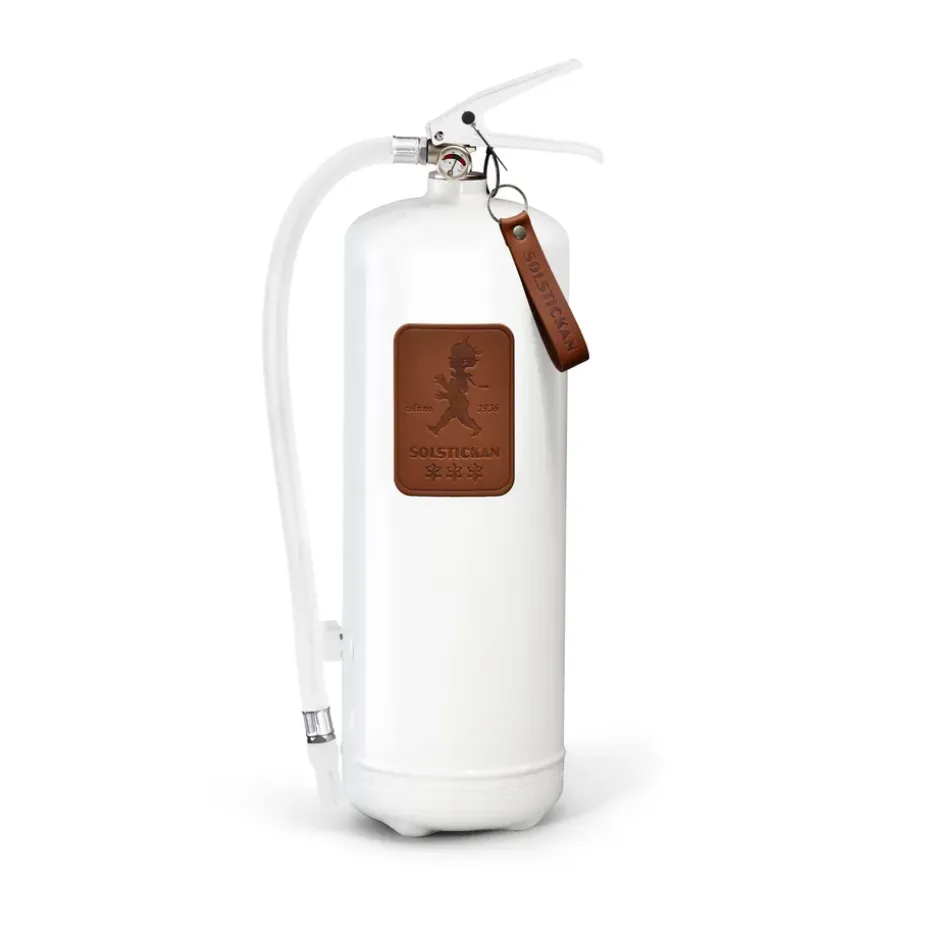 Extincteur Solstickan 6 kg, Cuir blanc-marron foncé