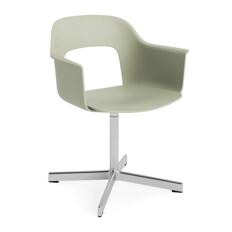 Fauteuil de bureau Layout Armchair 231, Pastel green aluminium poli base pivotante 4 étoiles