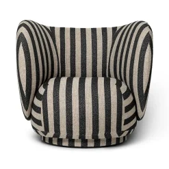 Fauteuil de salon Rico, Louisiana sable noir