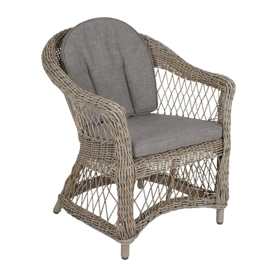 Fauteuil Kamomill avec coussin d'assise et de dossier, Beige-sable