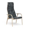 Fauteuil Lamino chêne pigmenté blanc/peau de mouton, Charcoal (gris foncé)