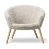 Fauteuil lounge Ditzel peau de mouton, Moonlight-chêne