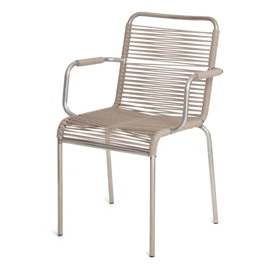 Fauteuil Mya aluminium, Taupe