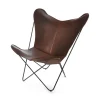 Fauteuil Papillon, structure noire, moka