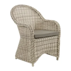 Fauteuil Paulina avec coussin d'assise, Beige-beige