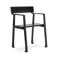 Fauteuil Piccolo, Lasure acajou noire, support noir