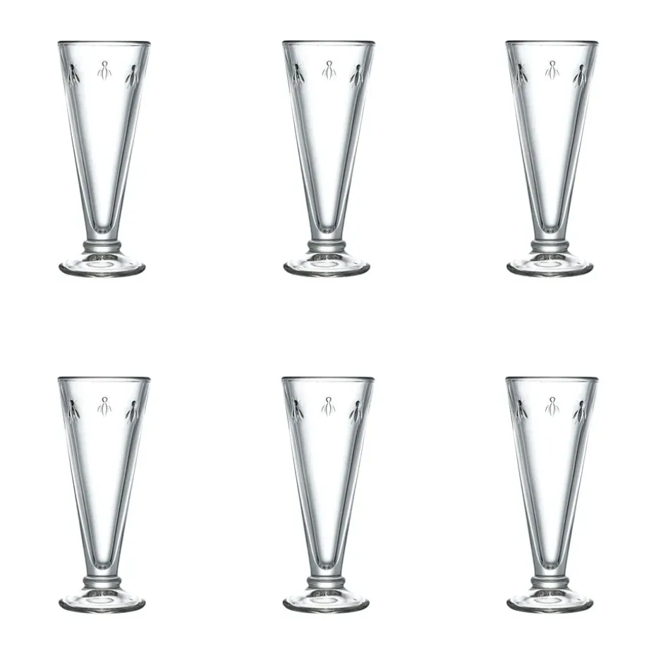 Flûte à champagne Abeille 15 cl, lot de 6, Transparent