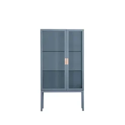 Frame Semi Vitrine, nordic blue, poignée en cuir naturel