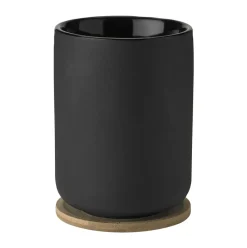 Gobelet isotherme Theo avec sous-verre 25 cl, Noir