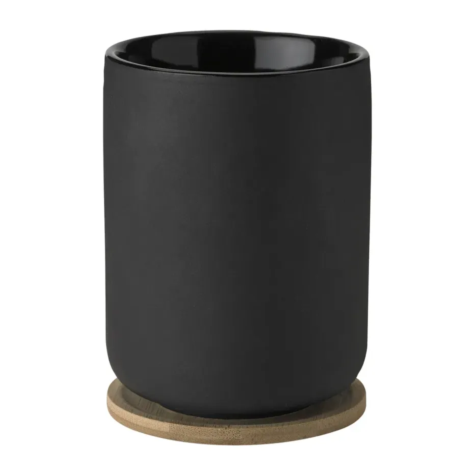 Gobelet isotherme Theo avec sous-verre 25 cl, Noir