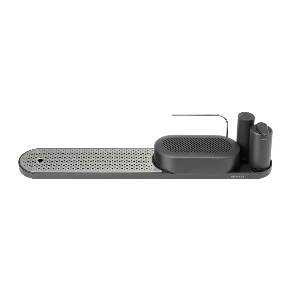 Égouttoir-organisateur d'évier SinkStyle, ensemble 4 pièces, Mineral Infinite Grey