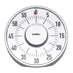 Grand minuteur magnétique Heirol, Blanc-acier inoxydable