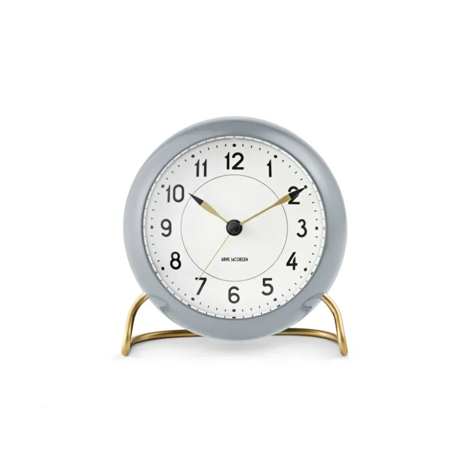 Horloge de table AJ Station 12 cm, gris-blanc