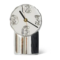 Horloge en céramique rétro 17,5 cm, Chrome