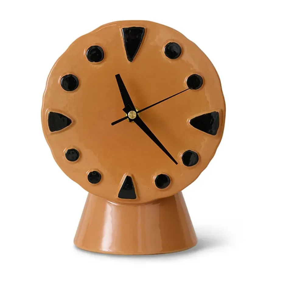 Horloge en céramique rétro 20,8 cm, Peach