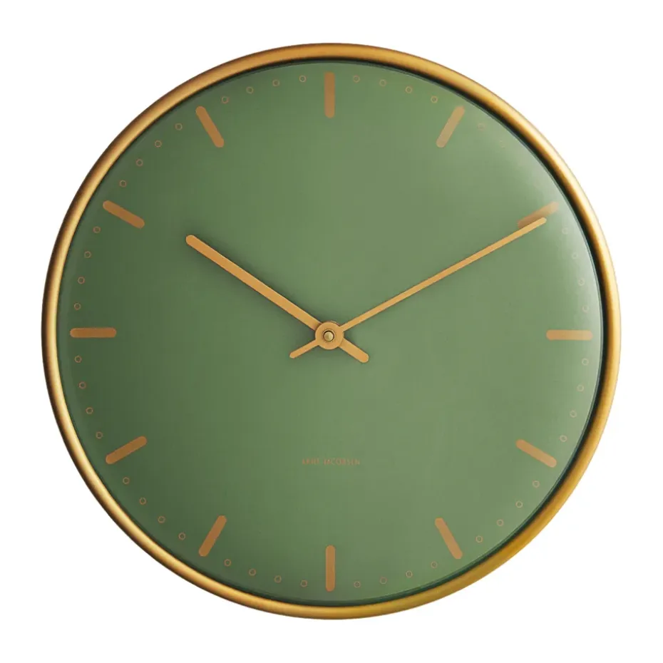 Horloge murale Arne Jacobsen City Hall, Vert, Ø21 cm