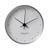 Horloge murale Koppen blanc-acier inoxydable, Ø 10 cm