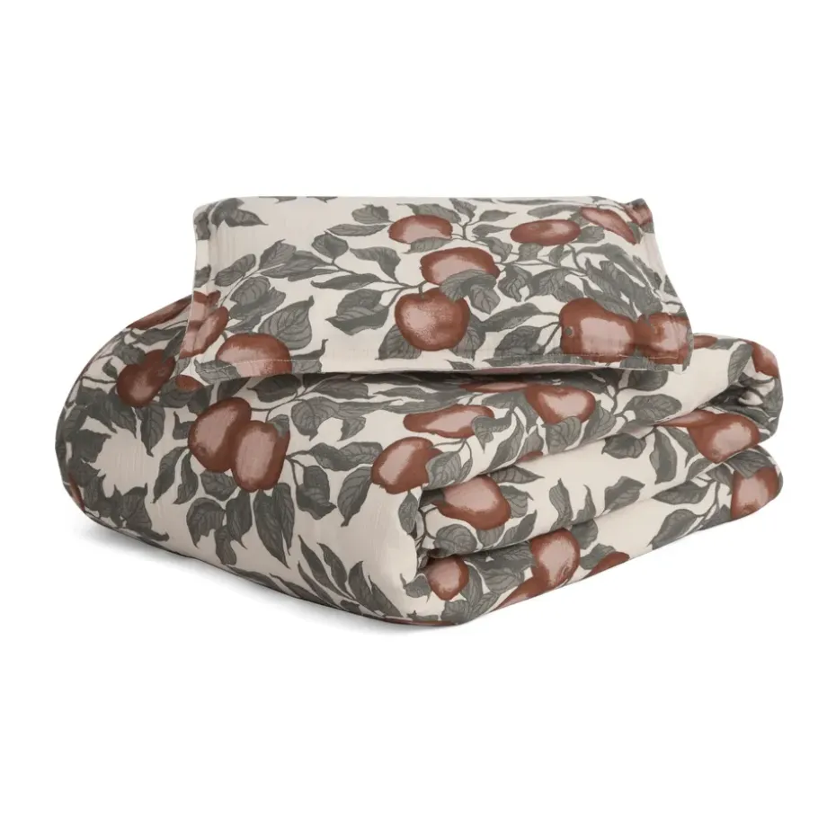 Housse de couette et taie d'oreiller Pomme Muslin baby, 70x80 cm/28x35 cm