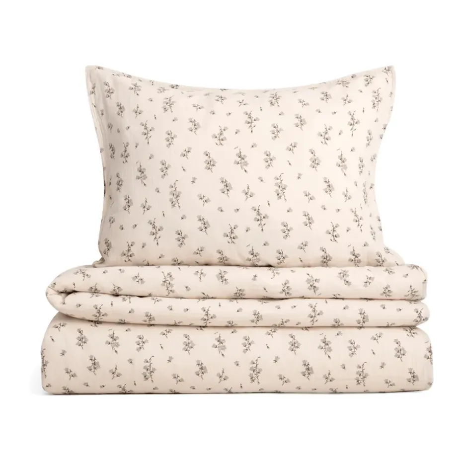 Housse de couette et taie d'oreiller Bluebell Muslin, 140x200 cm/50x70 cm