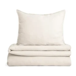 Housse de couette et taie d'oreiller Eggshell Muslin, 140x200 cm/50x70 cm