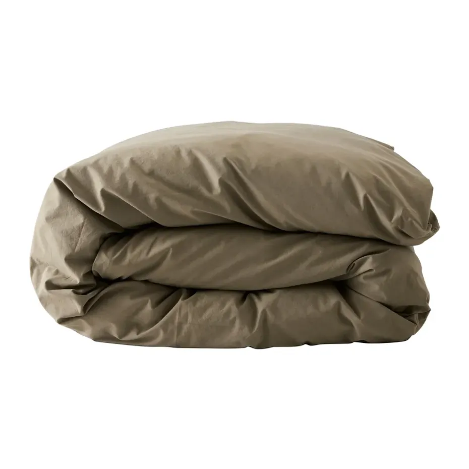 Housse de couette Tell Me More en coton, Olive, 220x220 cm