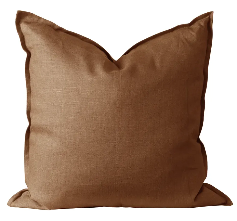 Housse de coussin en lin Calm 50x50 cm, Almond Brown