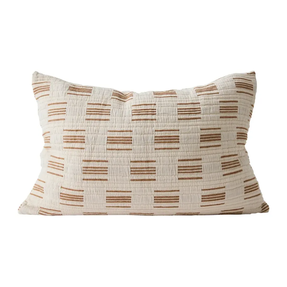 Housse de coussin Julien 40x60 cm, Off-white-rouge-brun