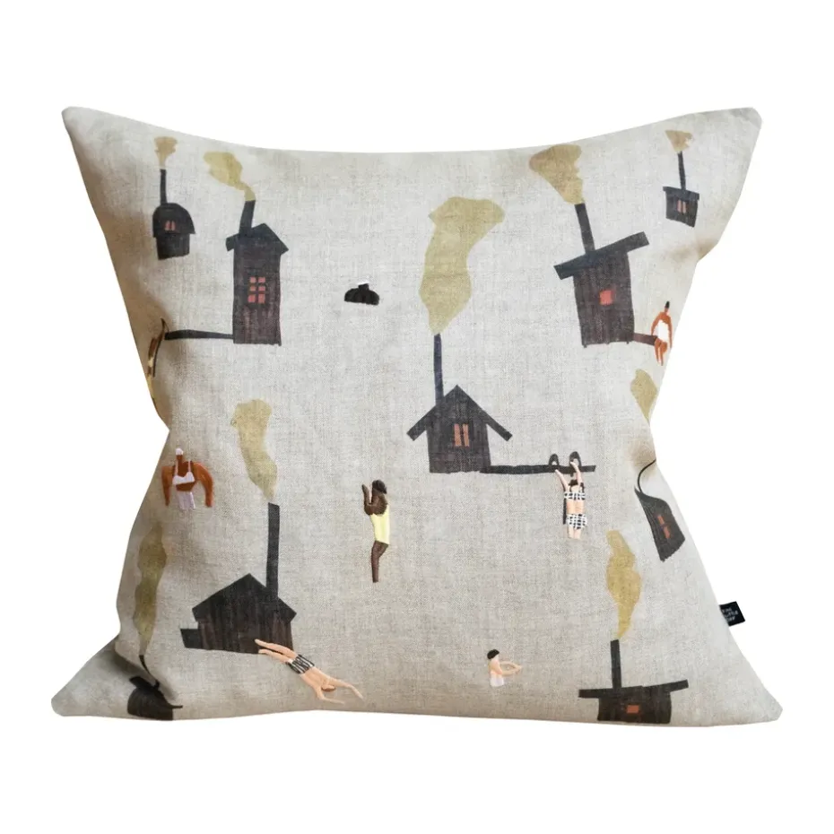 Housse de coussin Sauna 45x45 cm, Beige