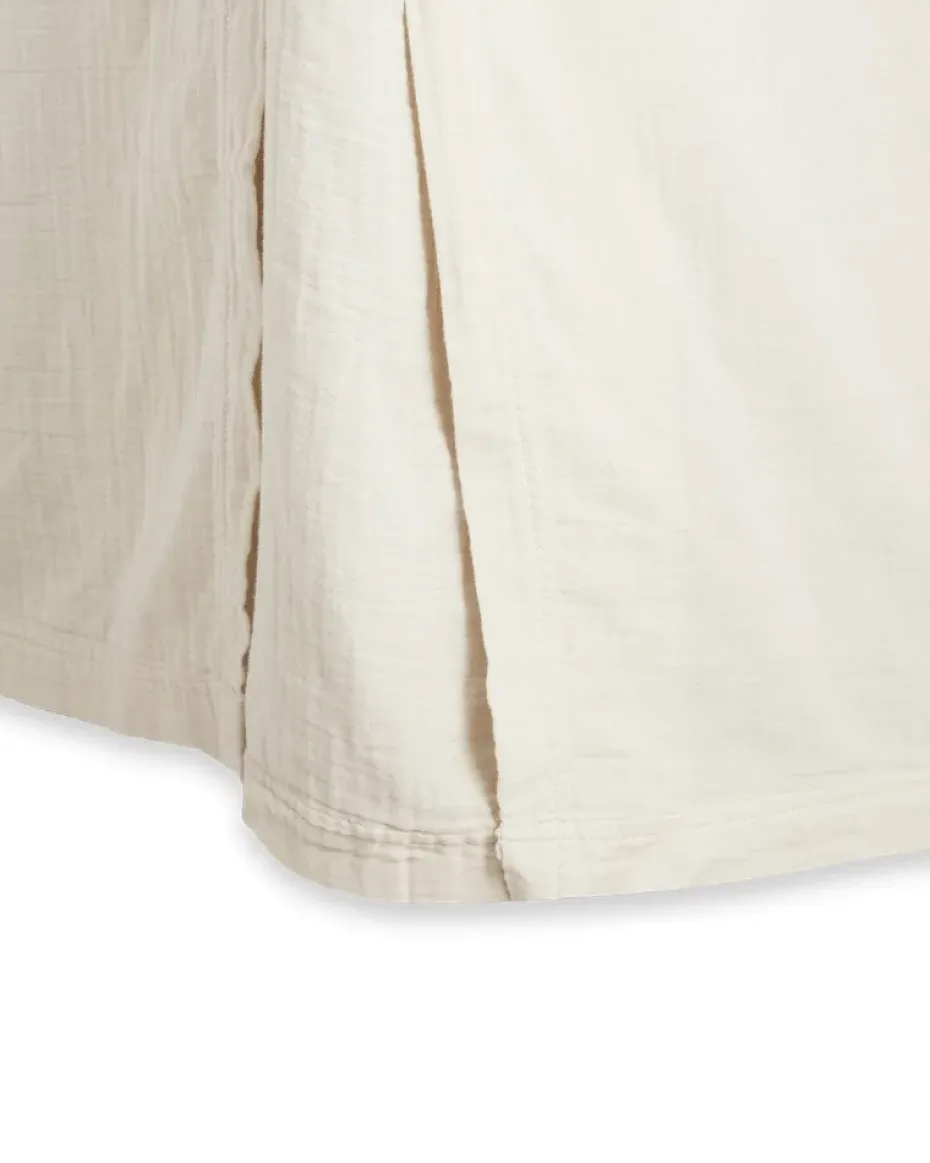 Jupe de lit Muslin, Coquille d'œuf, 160x200x53 cm