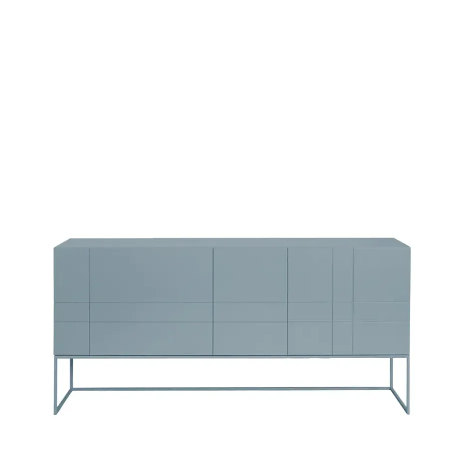 Kilt Light 180 table d'appoint, nordic blue, 3 portes, 2 tiroirs