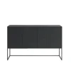 Kilt Light 137 table d'appoint, char grey, 3 portes
